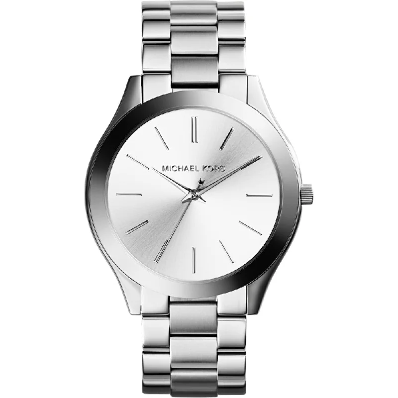 Men's Automatic Wind Design Dress Watches-Michael Kors MK3178 Ladies Slim Runway Silver Watch