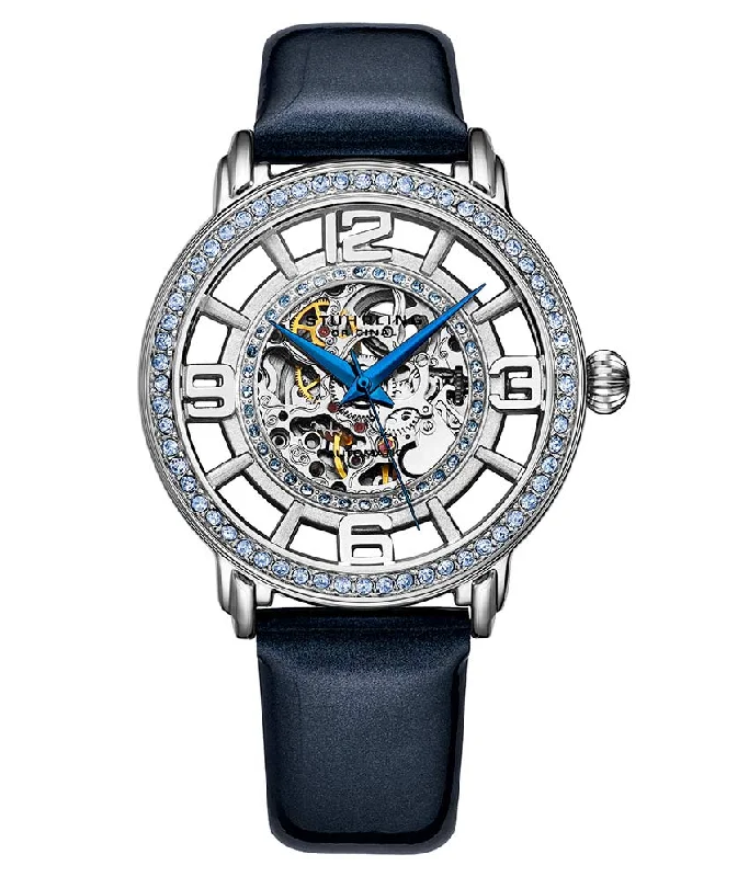 Silver Dial/Silver Case/Blue Leather Strap