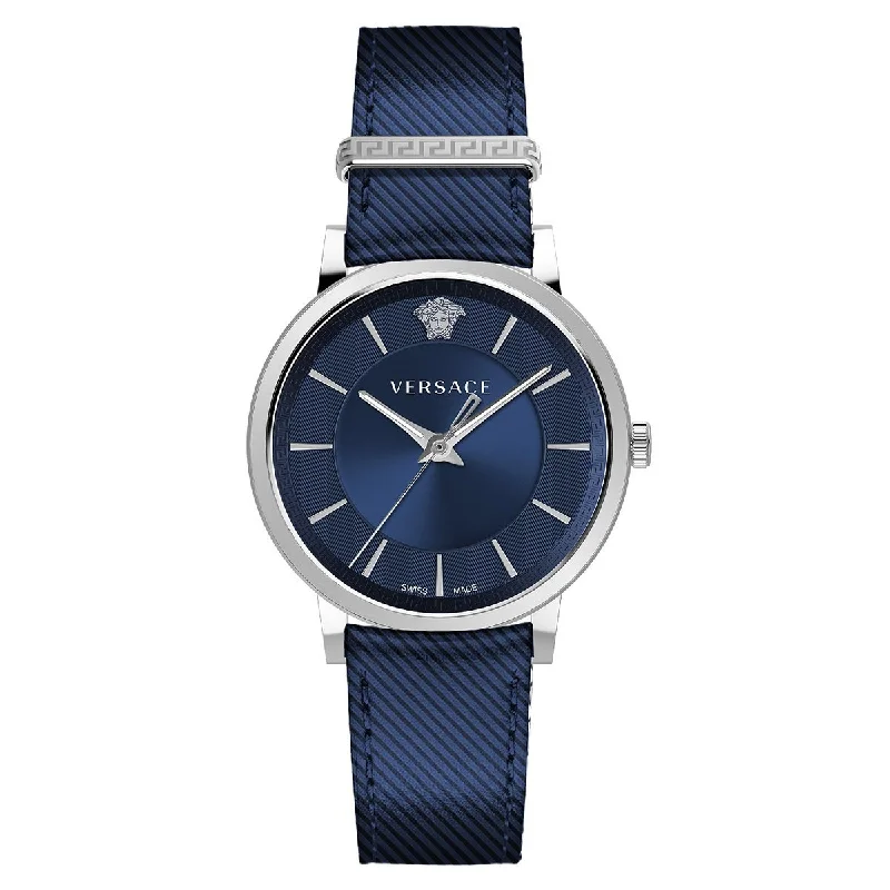 Men's Swiss Seasonal Edition-Versace Men's Watch V-Circle Blue VE5A00120