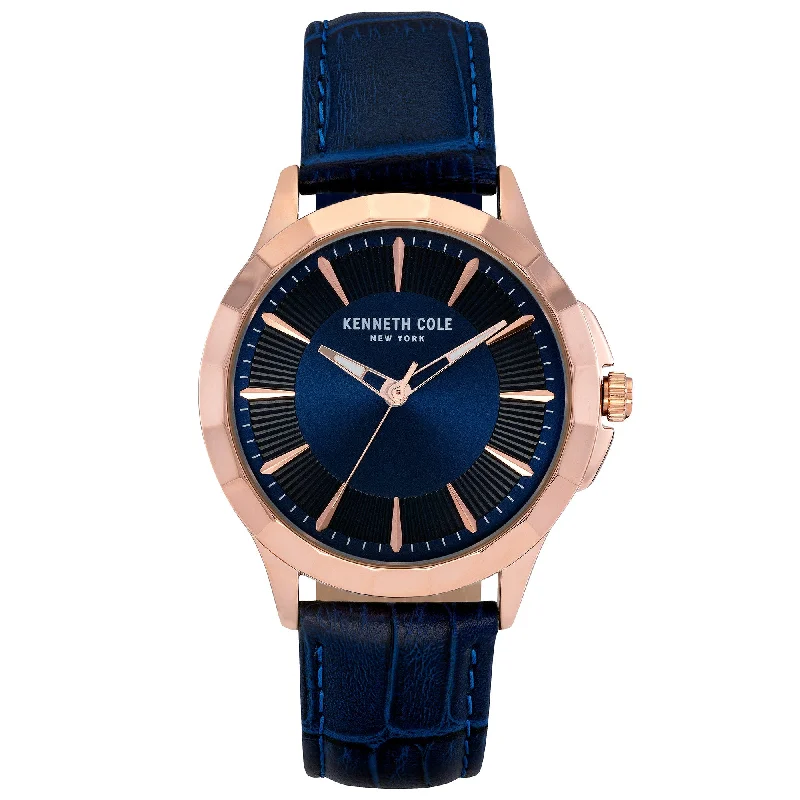 Men's Everyday Wear Design Dress Watches-Kenneth Cole Men's Blue Watch KC50879001