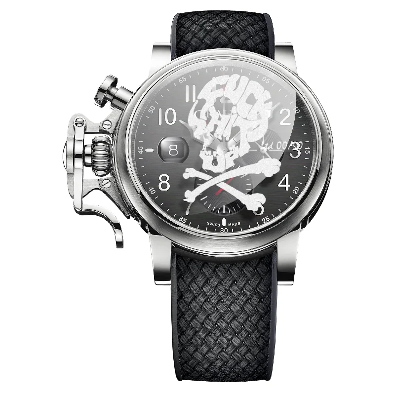 Men's Field Watches Engraved-Graham Black Chronofighter Grand Vintage Watch 2CVDS.B29F Men's Field Watches Engraved-Graham Black Chronofighter Grand Vintage Watch 2CVDS.B29F