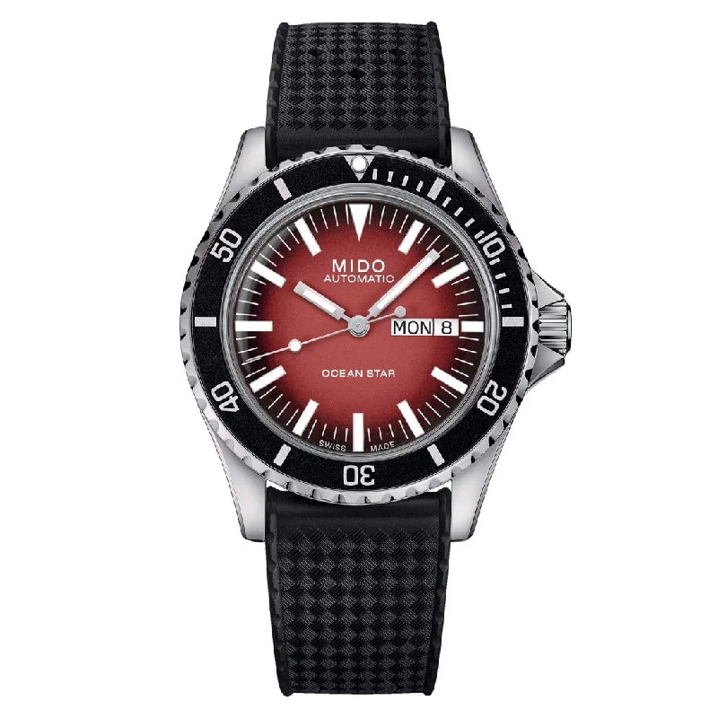 Men's Formal Event Style Sports Watches-Orologio Mido Ocean Star Tribute Gradient rosso tropic