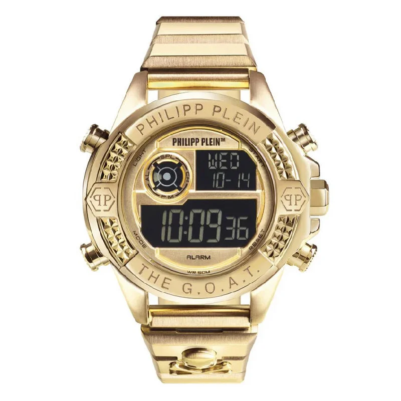 Men's Minimalist Style Digital Watches-Philipp Plein Digital Watch The G.O.A.T. Gold PWFAA0321