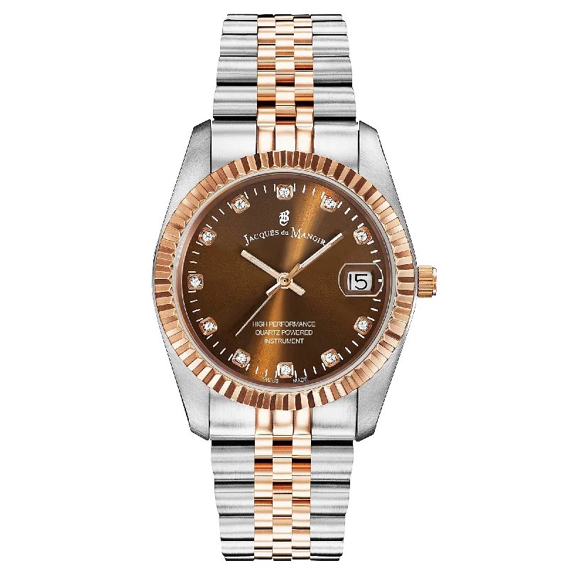 Men's Japanese Made Design Dress Watches-Jacques Du Manoir NRO.25 Ladies Inspiration Two-Tone Watch