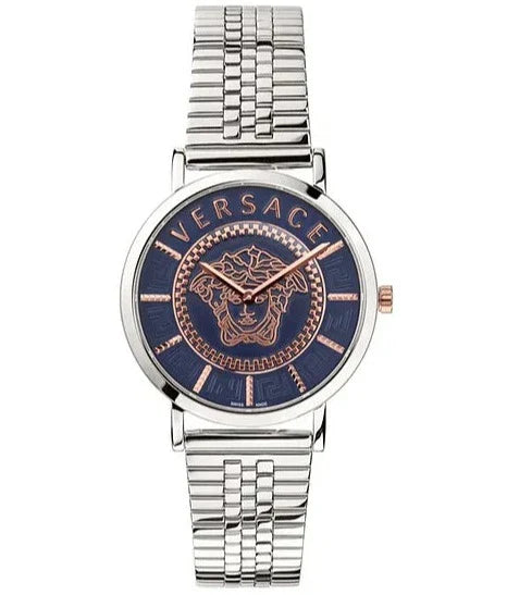 Men's Swiss Quartz Movement Edition-Versace Ladies Watch V-Essential 36mm Blue Bracelet VEK400821