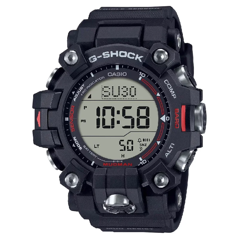 Men's World Time Radio Watches-Orologio G-Shock GW-9500-1ER Mudman resina ecologica nera