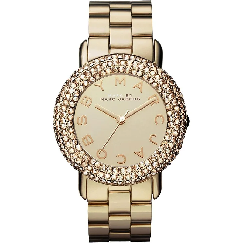 Men's Retro Style Dress Watches-Marc Jacobs MBM3191 Ladies Marci Crystal Gold Watch