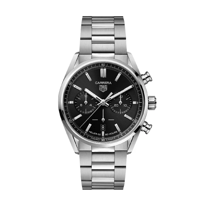 Men's Swiss Kinetic Edition-Tag Heuer Carrera Men's Black Chronograph Watch CBN2010.BA0642