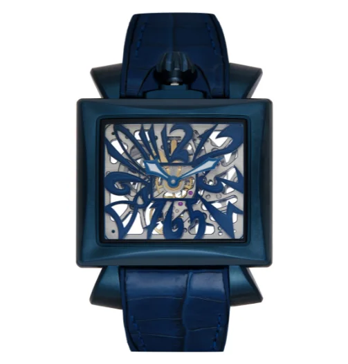 Unisex Sophisticated Design Watches-GaGà Milano Watch Napoleone Skeleton Blue PVD