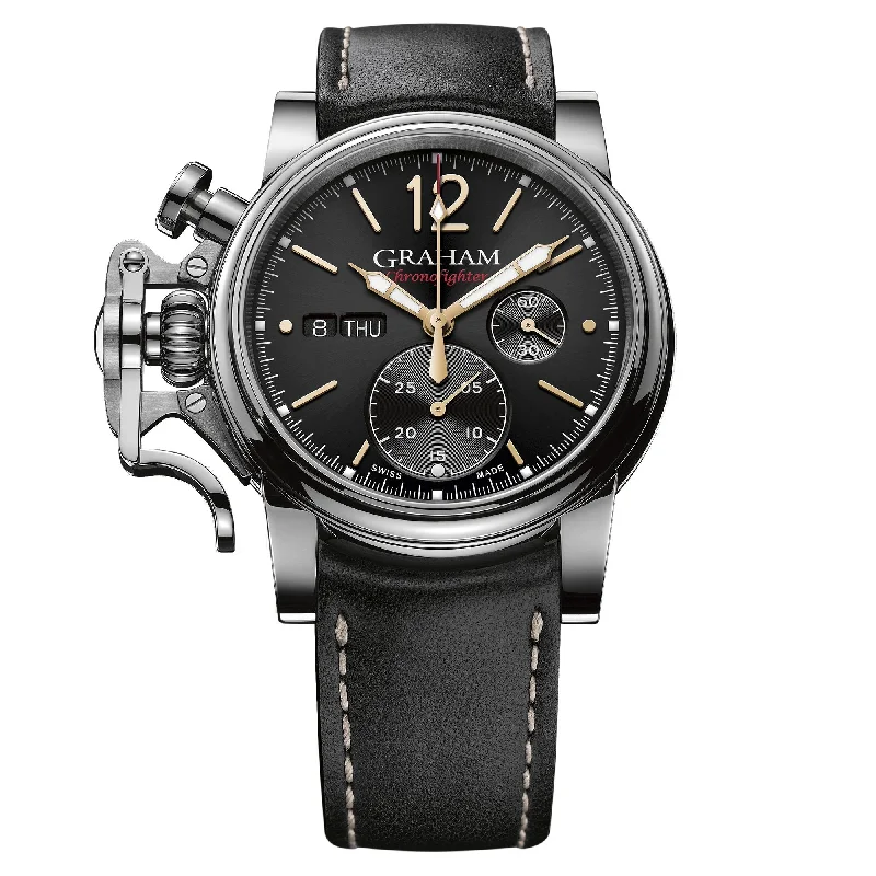 Men's Field Watches Sustainability-Graham Black Chronofighter Vintage Watch 2CVAS.B26A Men's Field Watches Sustainability-Graham Black Chronofighter Vintage Watch 2CVAS.B26A