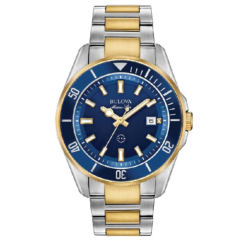 Men's Monogrammed Style Sports Watches-Orologio Bulova 98B334 Sub Marine Star blu