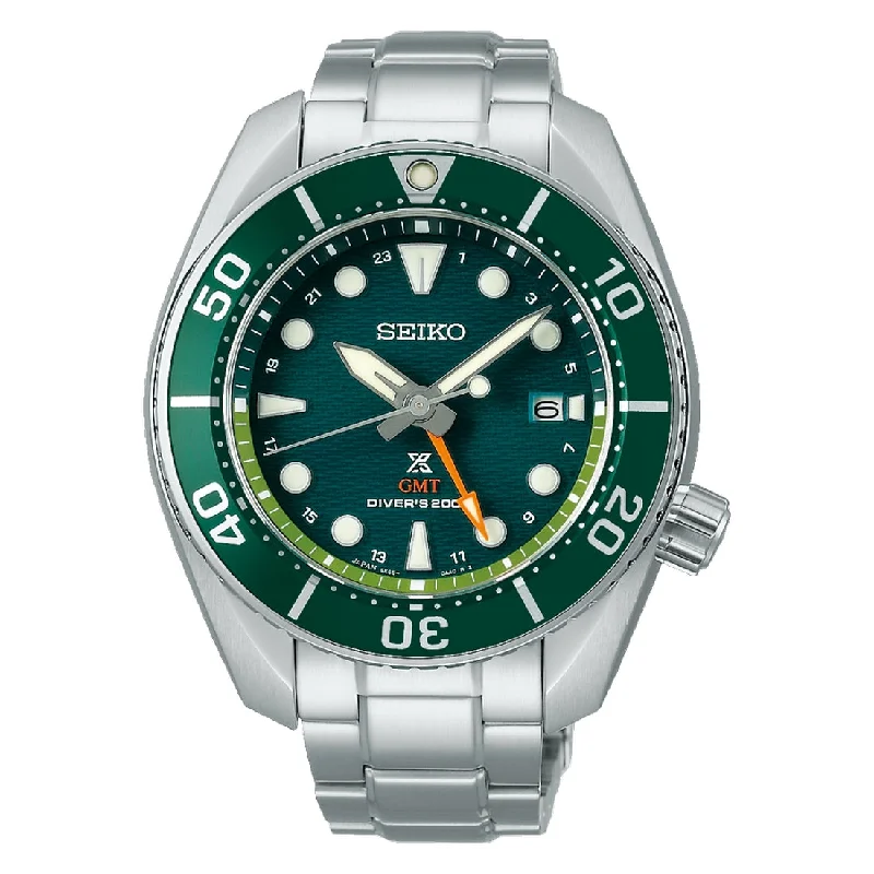 Men's Romantic Dinner Design Sports Watches-Orologio Seiko Prospex SFK003J1 Sumo verde carica solare GMT
