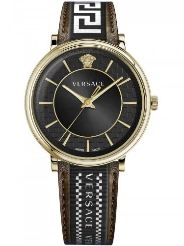 Men's Swiss Occasional Edition-Versace Men's Watch V-Circle Brown Gold VE5A01721