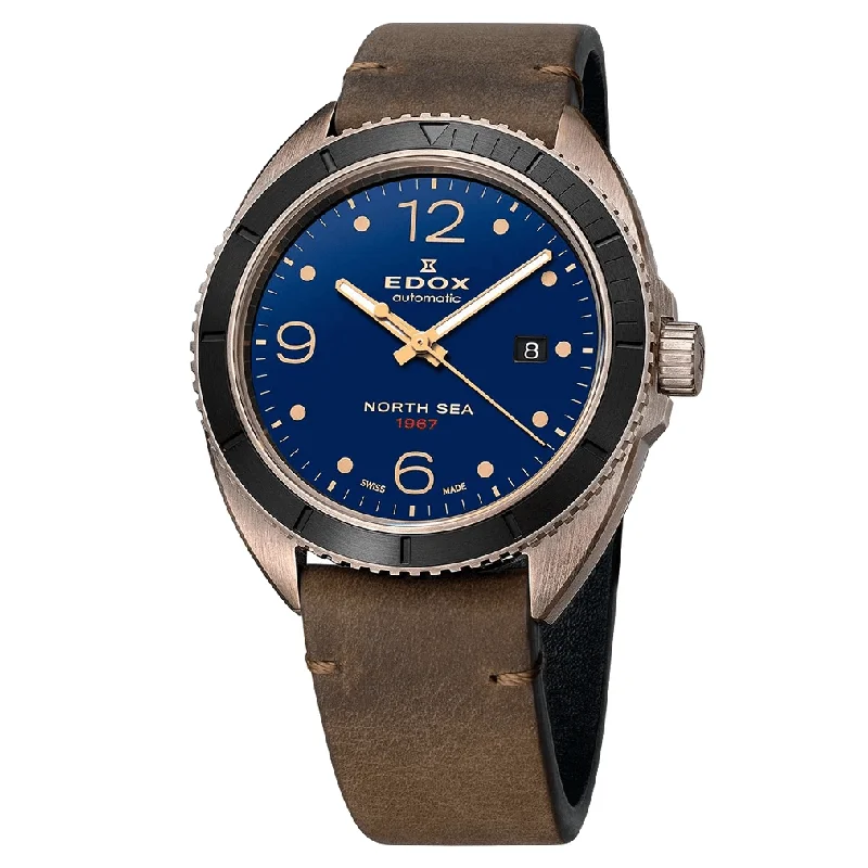 Men's Swiss Made Edition-Edox Watch North Sea 1967 Limited Edition Bronze 80118-BRN-BU1