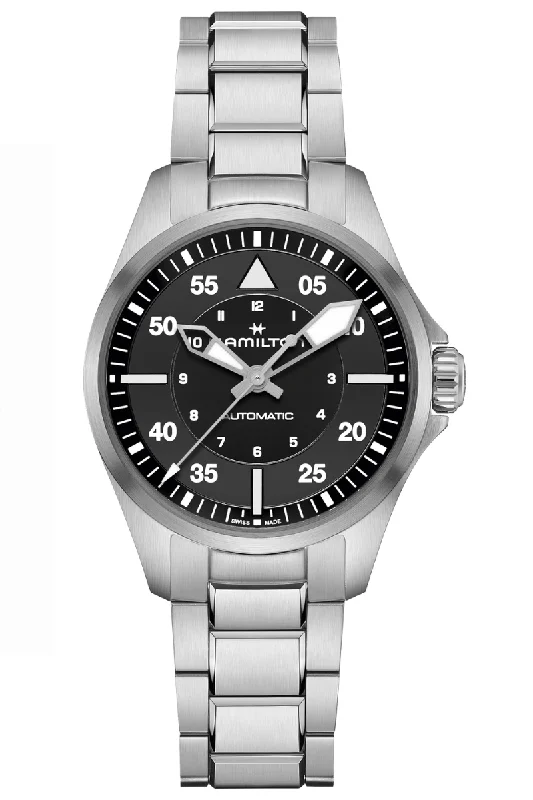 Men's White Dial Dress Watches-Hamilton Khaki Aviation Pilot Auto H76215130