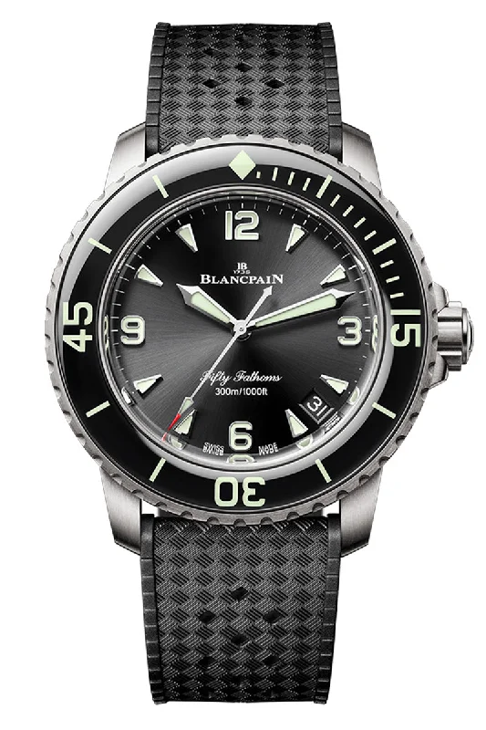 Men's American Made Style Dress Watches-Blancpain Fifty Fathoms Automatic Titanium 42mm 5010 12B30 B64B