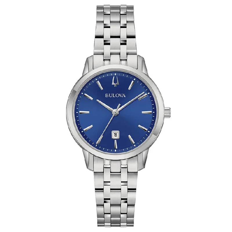 Women's Elegant Design Mechanical Watches-Orologio Bulova 96M166 Sutton donna quadrante blu
