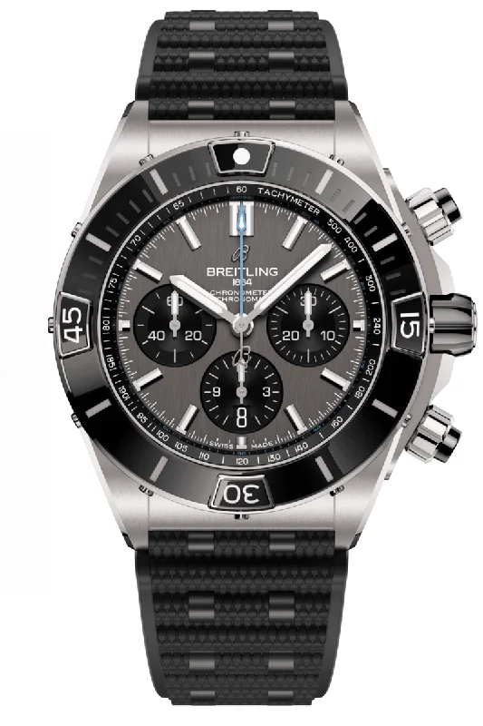 Men's Engraved Style Dress Watches-Breitling Super Chronomat Titanium B01 44 EB0136251M1S1
