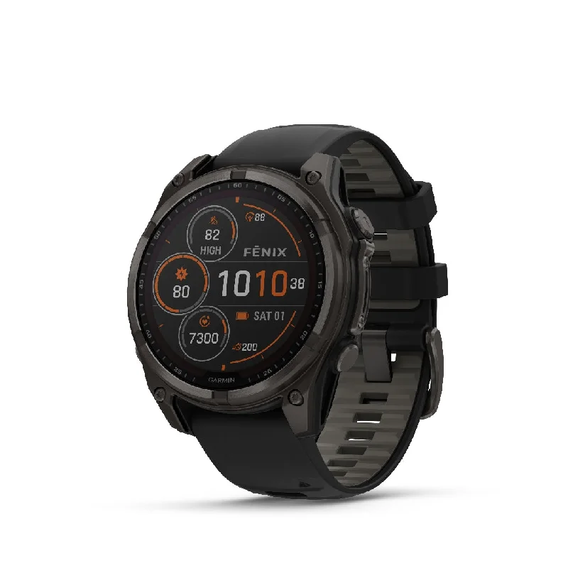 Men's Everyday Wear Design Sports Watches-Orologio Garmin Fenix 8 Solar 47mm titanium DLC nero 010-02906-11