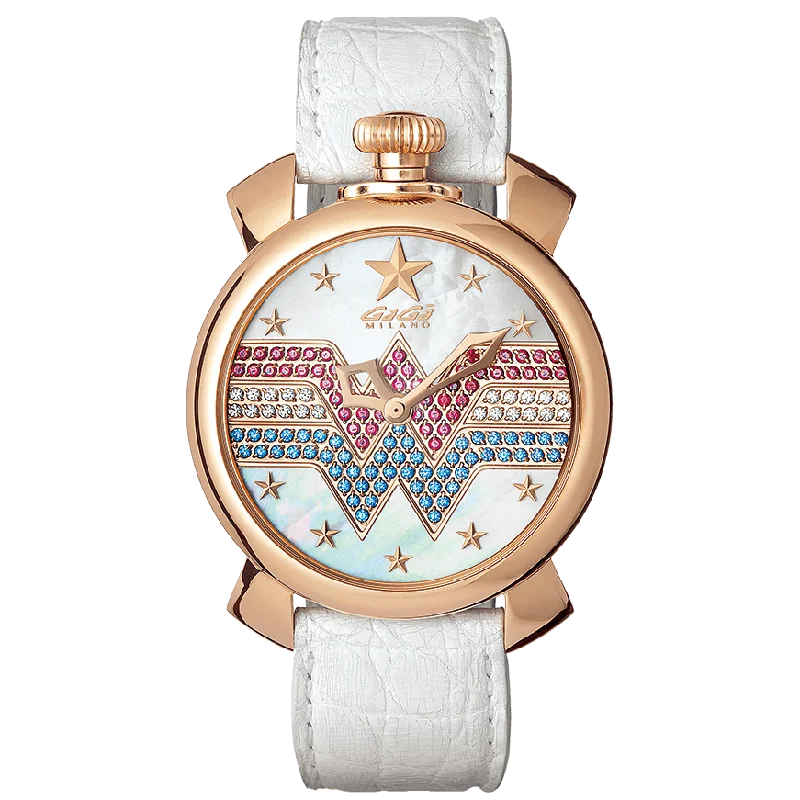 Men's Field Watches Indices-Gaga Milano Ladies White Manuale Wonder Watch 5021.W.W