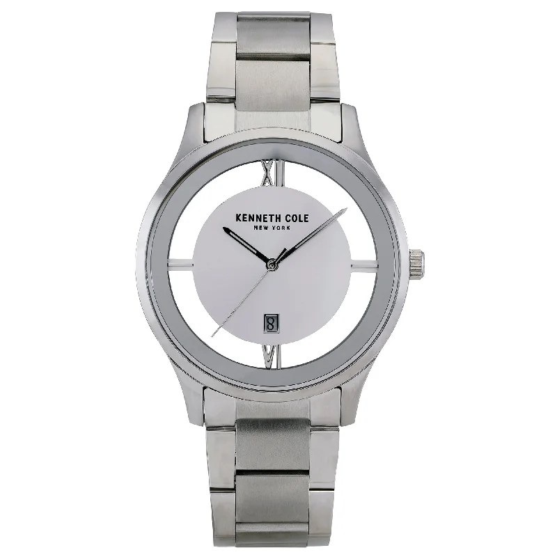 Men's British Made Slim Watches-Kenneth Cole Men's Silver Watch KC50979006