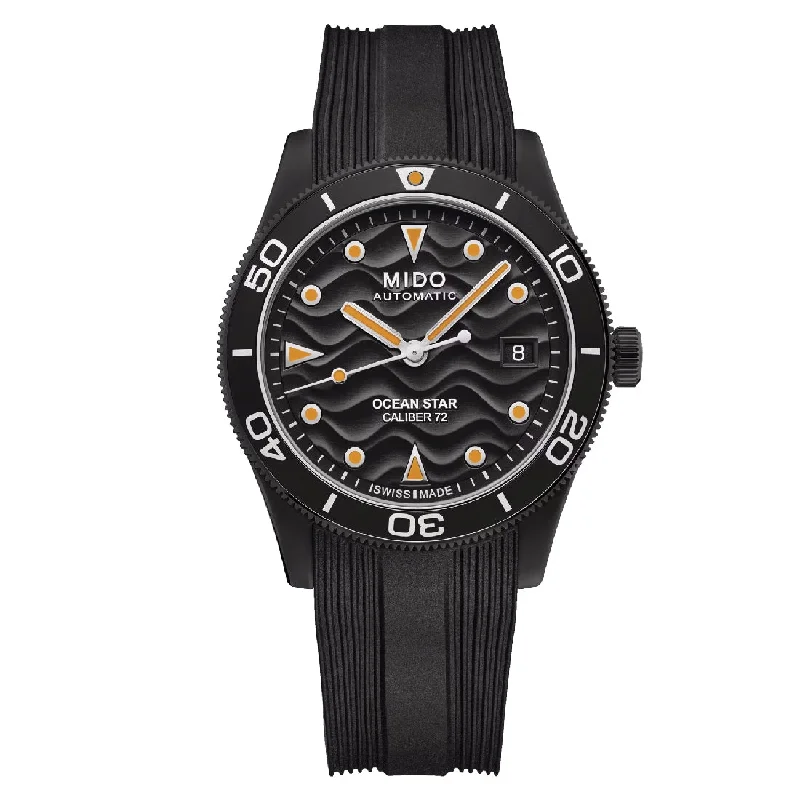 Men's Bluetooth Connectivity Sports Watches-Orologio Mido Ocean Star 39mm acciaio PVD nero e gomma