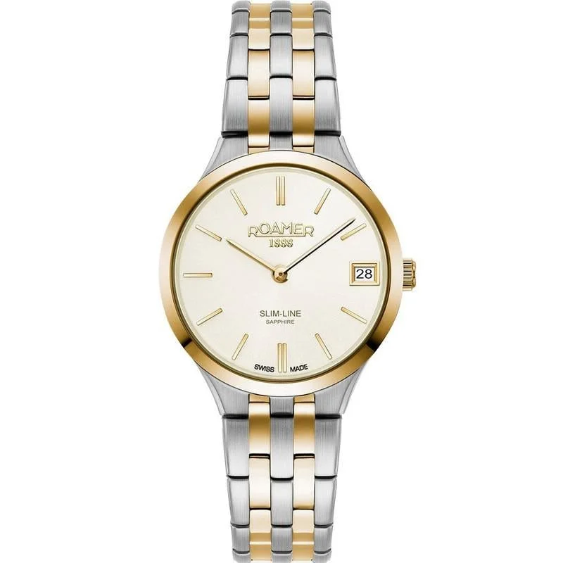 Men's Night Out Design Men's Watches-Roamer Ladies Two Tone Slim-Line Classic Watch 512857 47 15 20