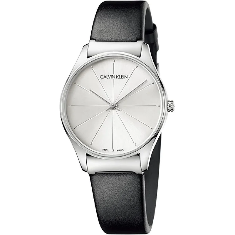 Men's Engagement Design Men's Watches-Calvin Klein Watch Classic 24MM Silver Leather K4D231C6 Men's Engagement Design Men's Watches-Calvin Klein Watch Classic 24MM Silver Leather K4D231C6