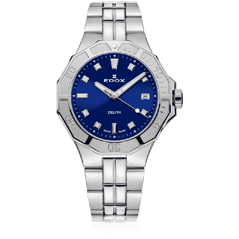 Men's Swiss Anniversary Edition-Edox Delfin The Original Ladies Blue Watch 53020-3M-BUN Men's Swiss Anniversary Edition-Edox Delfin The Original Ladies Blue Watch 53020-3M-BUN