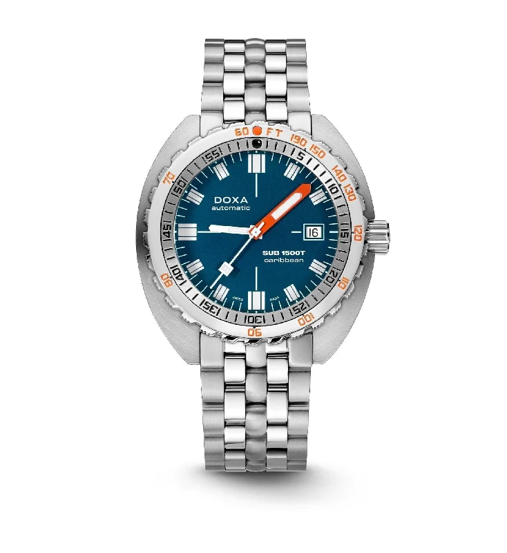 Men's Dive Watches with Durable Leather Strap -Caribbean