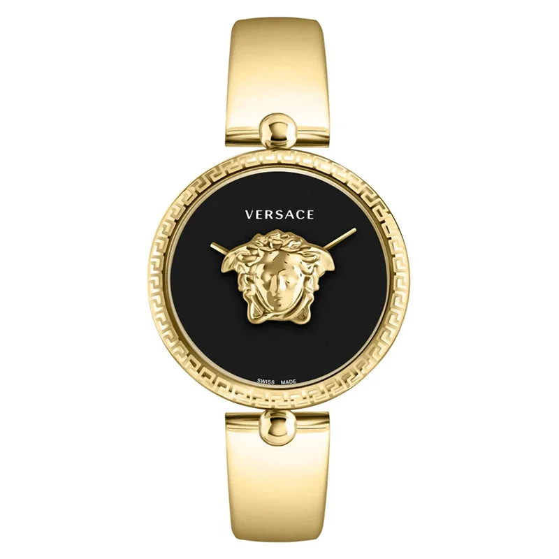 Men's Swiss Watch Seasonal Edition-Versace Ladies Watch Palazzo Empire 39mm Black Gold Band VECO03122
