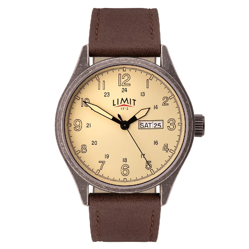 Men's Field Watches Sale-Limit 5792.01 Men's Brown Pilot Watch