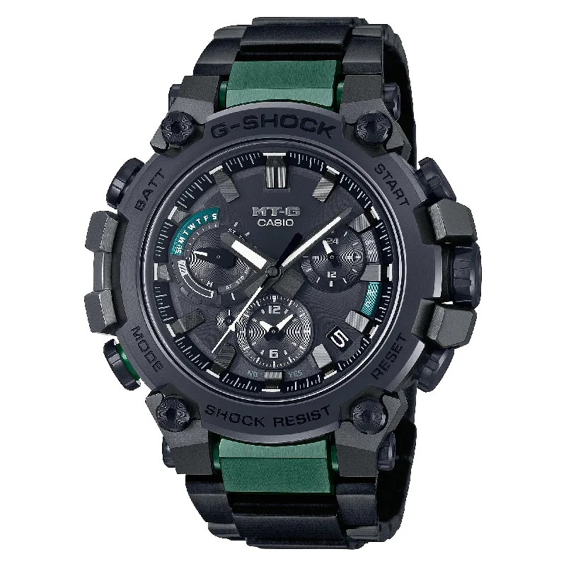 Men's Radio Controlled Watch Repair-Orologio G-Shock MTG-B3000BD-1A2ER acciaio e carbonio verde