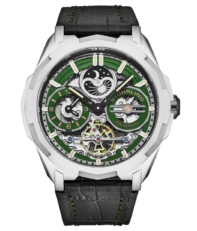 Green Dial/ Black Strap/ Silver Bezel