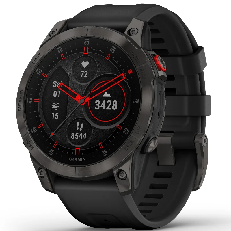 Unisex Local Brand Style Watches-Garmin Epix™ Gen 2 Sapphire Black Titanium with Black Rubber Strap Smartwatch 010-02582-11