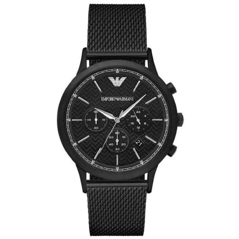 Men's Business Meeting Slim Watches-Emporio Armani AR2498 Men's Chronograph Watch Black PVD