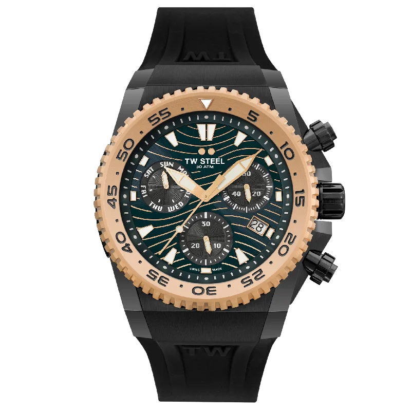 Men's Titanium Field Watches-TW Steel Men's Black Ace Genesis Watch ACE413