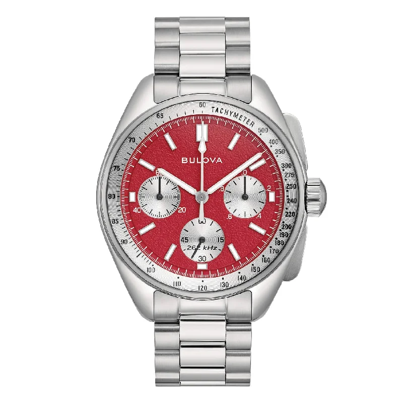 Men's Limited Edition Design Sports Watches-Orologio Bulova 96A316 Lunar Pilot 43,5mm rosso Archive
