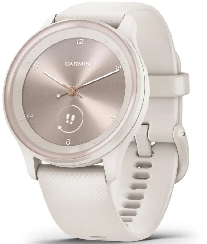 Smart Watches for Women's Health Tracking-Garmin Vivomove Sport Silicone Band With Peach Gold Accents