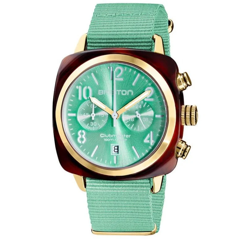 Men's Summer Design Men's Watches-Briston Green Clubmaster Classic Choronograph Watch 19140.PYA.T.29.NGW