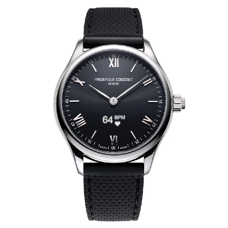 Men's Swiss Valentine's Day Edition-Frederique Constant Watch Men's Vitality Smartwatch Black FC-287B5B6