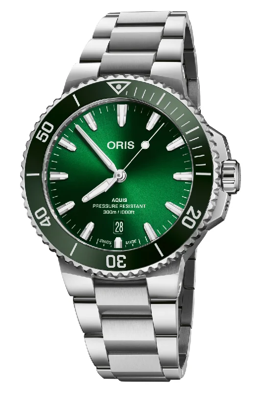 Men's Solar Powered Dress Watches-Oris Aquis Date 41.5mm 733 7787 4157-07 8 22 04PEB
