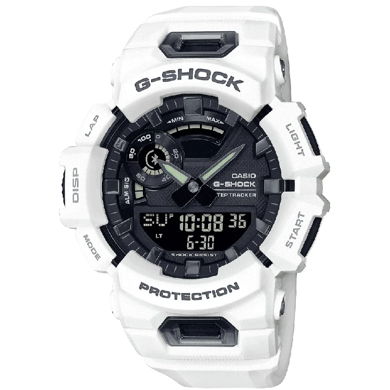 Unisex Waterproof Watches-Casio G-Shock Men's White Watch GBA-900-7AER