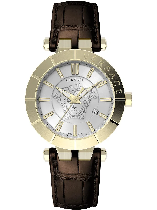 Men's Swiss Made Edition-Versace Men's Watch V-Race 43mm White Gold VE2B00321