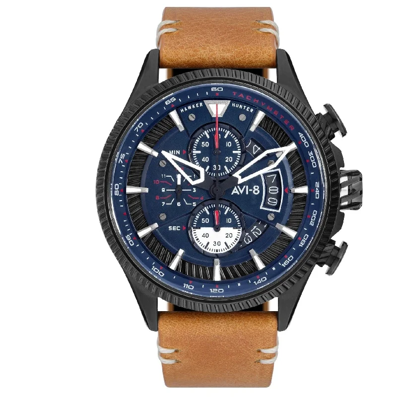 Field Watches for Men's Outdoor-AVI-8 Carbon Navy Hawker Hunter Chronograph Watch AV-4064-01 Field Watches for Men's Outdoor-AVI-8 Carbon Navy Hawker Hunter Chronograph Watch AV-4064-01