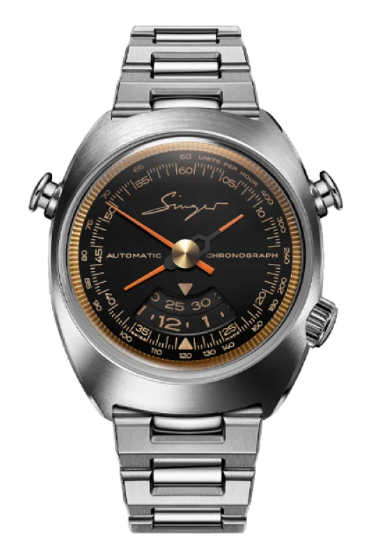 Men's Solar Powered Dress Watches-Singer Reimagined 1969 Chronograph SR201