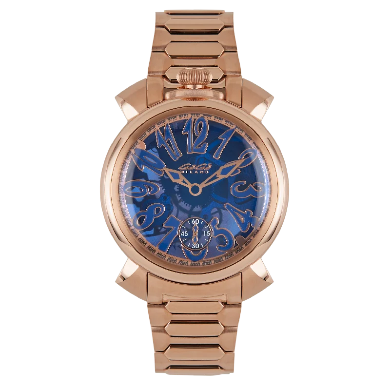 Unisex High-End Design Watches-GaGà Milano Watch Manuale Forty-Four 44mm Skeleton Rose Gold