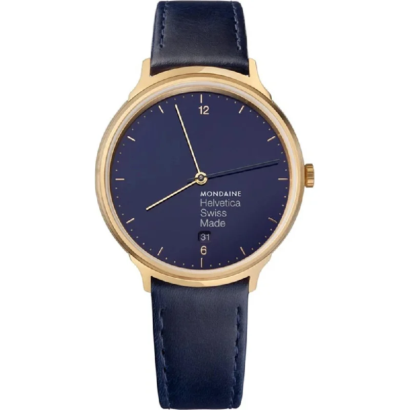 Unisex Modern Design Watches-Mondaine Watch Helvetica No1 Light Dark Blue MH1.L2241.LD