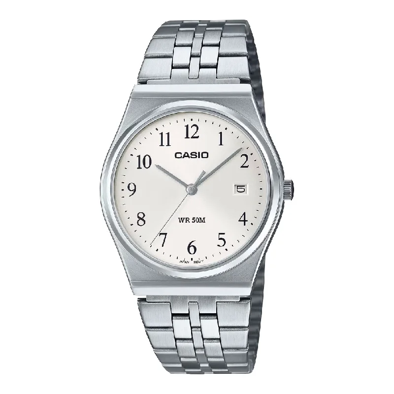 Women's Date Night Style Mechanical Watches-Orologio Casio MTP-B145D-7BVEF quadrante bianco unisex