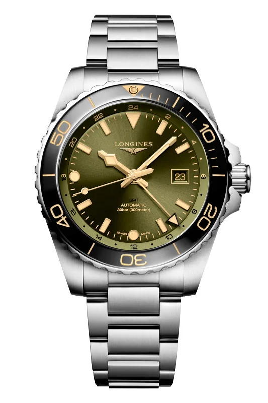 Men's Vintage Design Dress Watches-Longines HydroConquest GMT 43mm L3.890.4.06.6